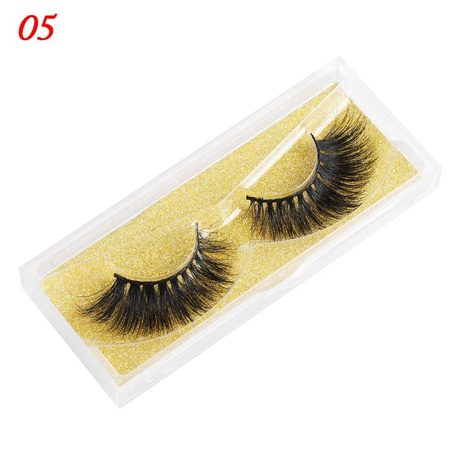 100% Mink Eyelashes 25mm Wispy Fluffy False Lashes